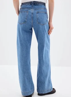 Jaden braided-waist jean