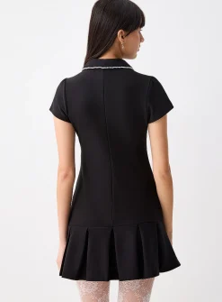 Jewels polo collar minidress