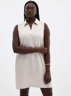 Johnny collar lyocell dress
