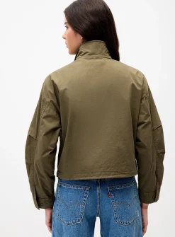 Khaki cotton twill coat