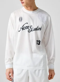 Lace cursive logo soccer jersey