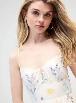 Laced back floral minidress