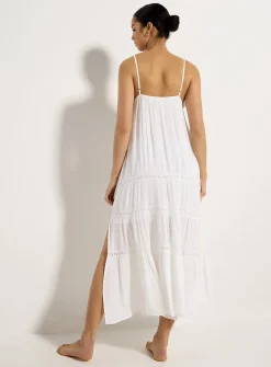 Lace ribbon asymmetrical dress