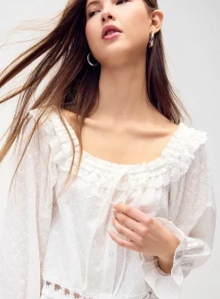 Lace square-neck blouse