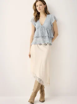 Lace tiered blouse