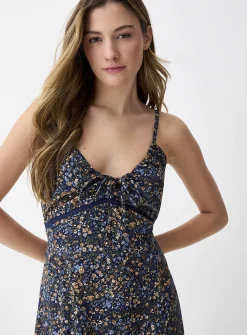 Lace trim floral dress