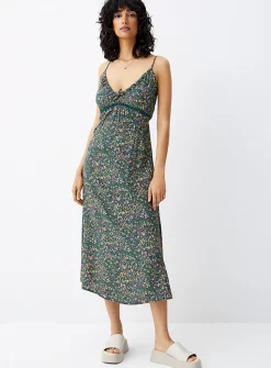 Lace trim floral dress