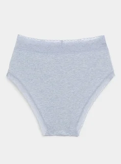 Lace trim high-waist bikini panty