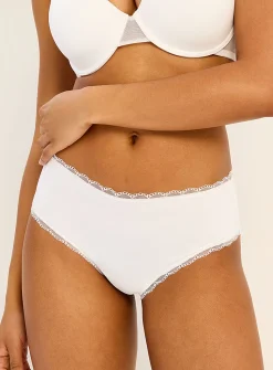 Lace trim microfibre classic hipster