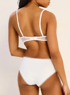 Lace trim microfibre classic hipster