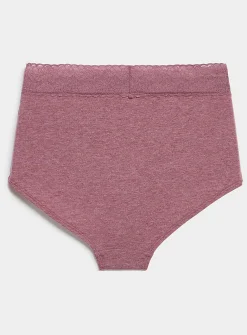 Lace trim stretch high-waist boyshort