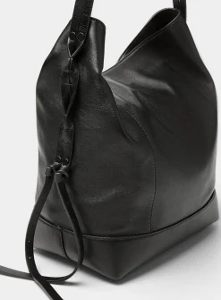 Lambskin leather hobo bag