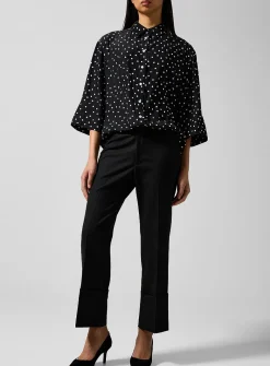 Large cuff straight leg pant