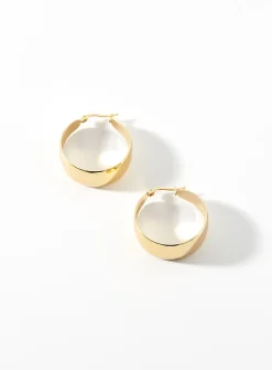 Large flat golden hoops