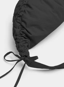 Large half-moon crisp fabric shoulder bag