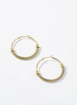 Large half-textured hoops