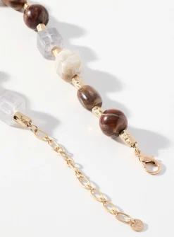 Large natural coloured stone necklace