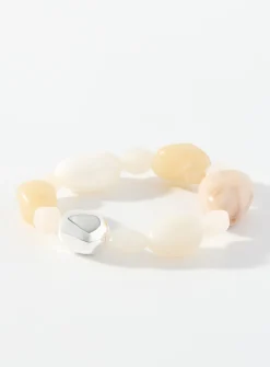 Large pale-hued stone bracelet