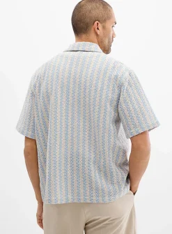 Lattice crochet-knit shirt