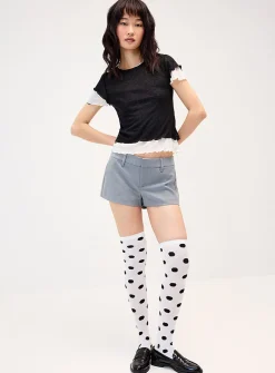 Layered lettuce-trim fooler T-shirt