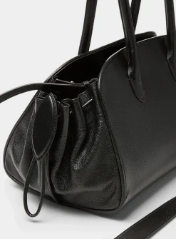 Leather adjustable strap handbag