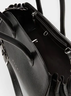 Leather adjustable strap handbag
