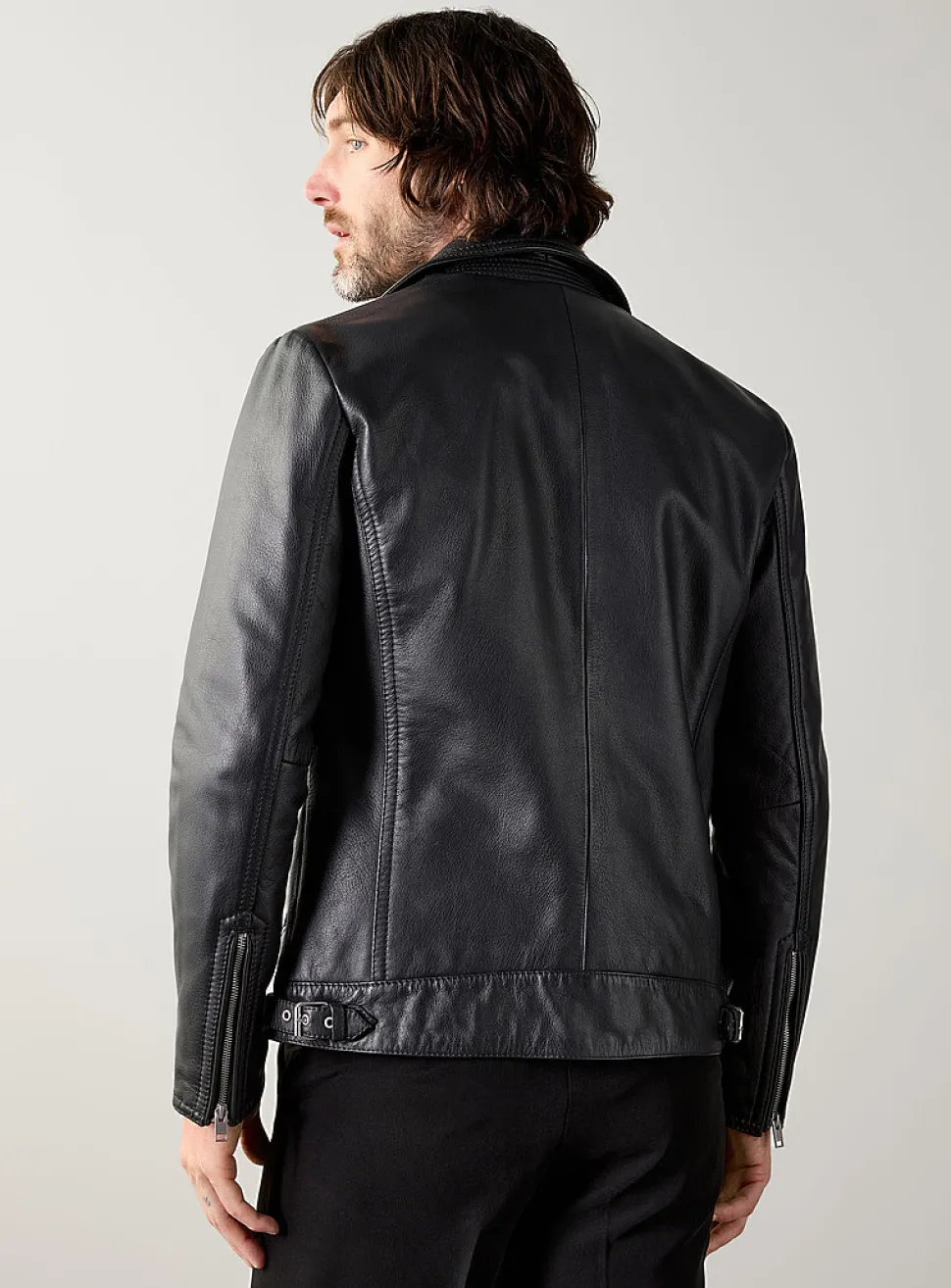 Leather biker jacket