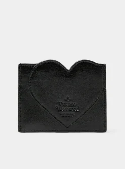Leather heart-themed cardholder