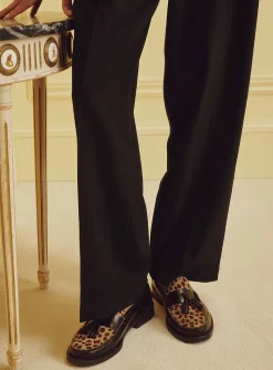 Leopard tassel loafers