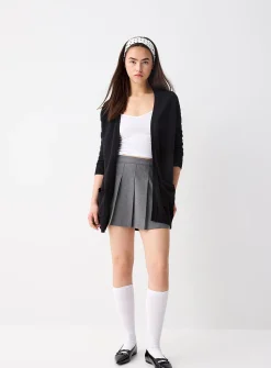 Lesly patch pocket open cardigan