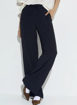 Lia flowy twill wide-leg dress pant