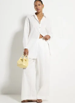 Lightweight cotton wide-leg pant