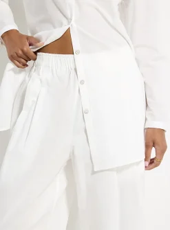 Lightweight cotton wide-leg pant