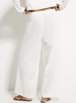 Lightweight cotton wide-leg pant