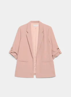 Lightweight crepe open casual jacket