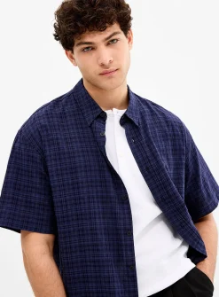 Lightweight mini-check shirt