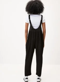 Linen-blend barrel-leg bodysuit