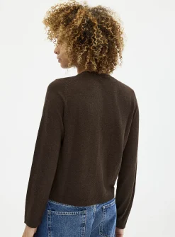 Linen-blend fine-knit cardigan