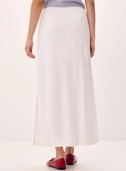Linen-blend maxi skirt