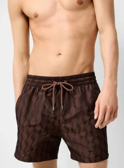 Listra chocolate wave pattern swim trunk