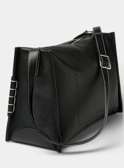 Loafer grained leather bag