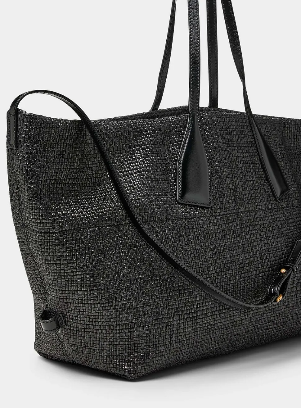 Logo faux-raffia tote bag