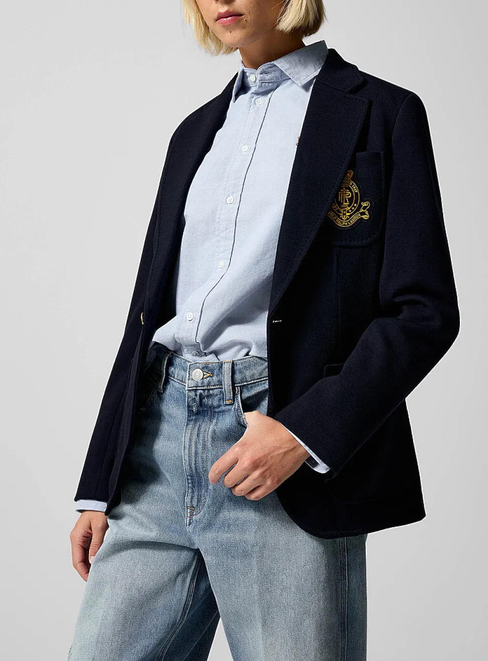 Logo jersey jacket