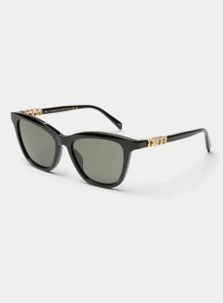Logo temples rectangular cat-eye sunglasses