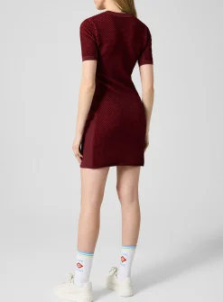 Logo textured knit minidress