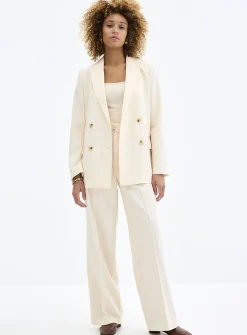 Long double-breasted blazer