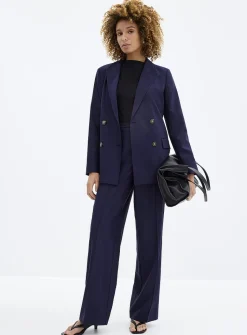 Long double-breasted blazer