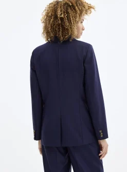 Long double-breasted blazer