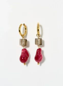 Long resin stone earrings