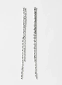 Long shimmery rod earrings